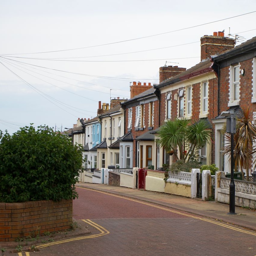 Row of terraced houses in Coalville, Leicestershire